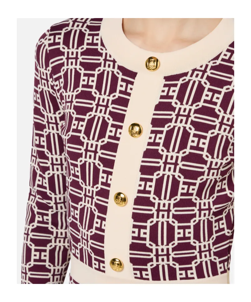 Logo-Jacquard Long-Sleeved Mini Dress