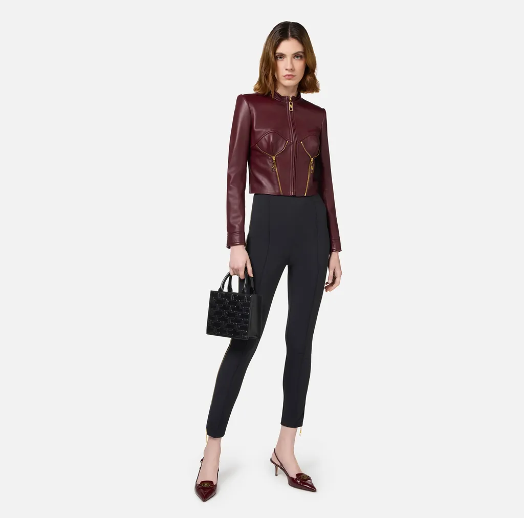 Stretch Crepe Zip-Detailed Straight Trousers