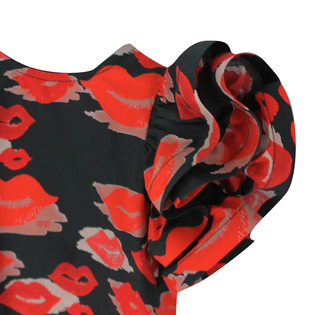 Umbrella-Shaped Dress With Lotus Leaf Edge