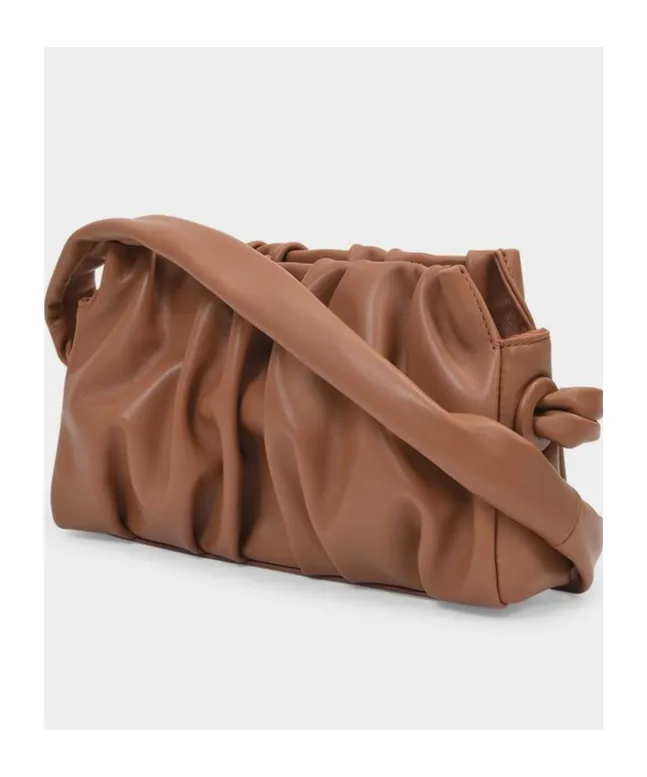 Ruched Detail Vague Shoulder Bag