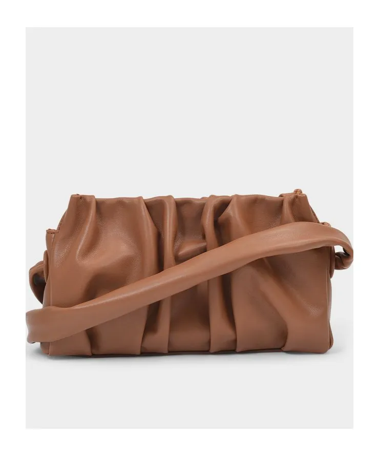Ruched Detail Vague Shoulder Bag