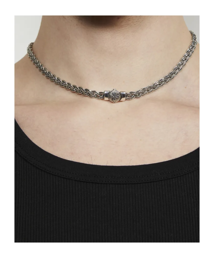 Diamond-Cut Flat Braided Necklace