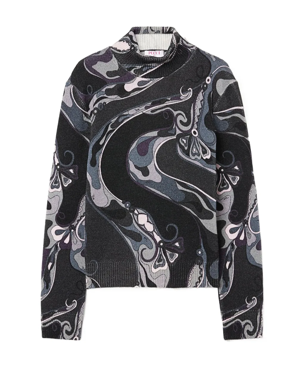 Printed Turtleneck Knitwear