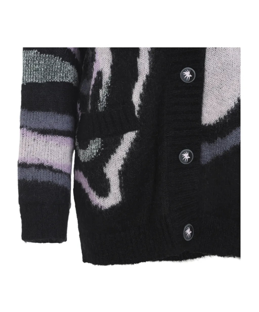 Marmo Inlay Oversized V-Neck Cardigan
