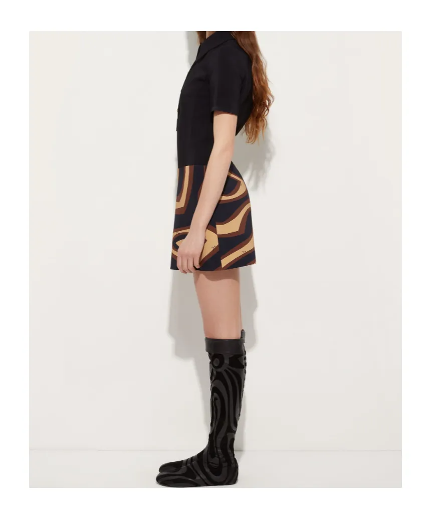 Labyrinth Print Short Dress