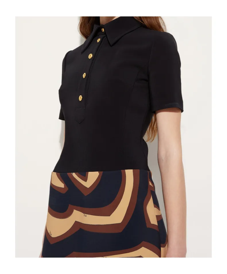 Labyrinth Print Short Dress