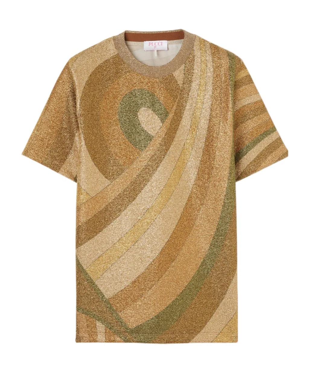 Marmo Print Jersey Lamé T-Shirt