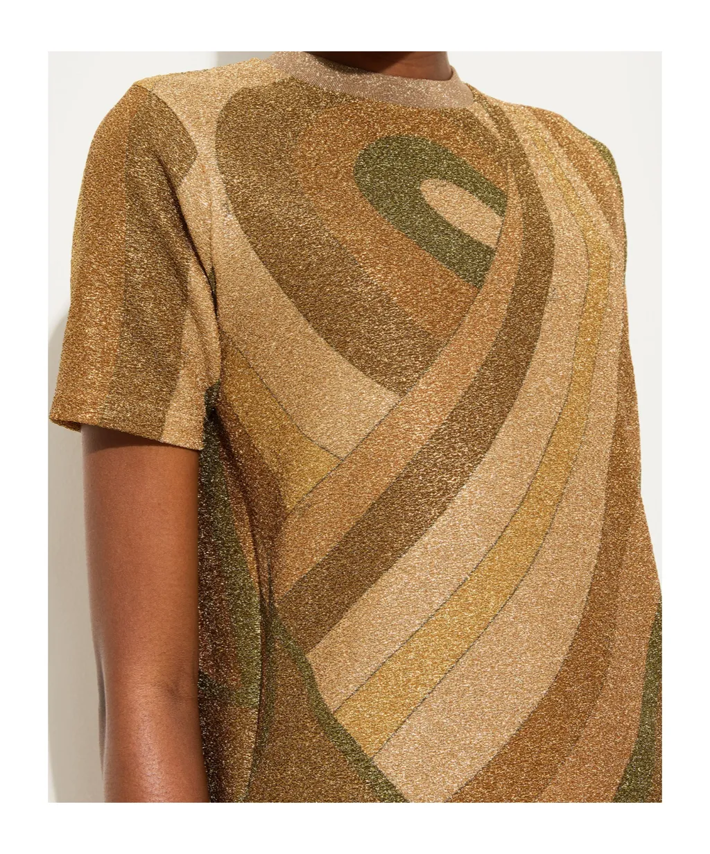 Marmo Print Jersey Lamé T-Shirt