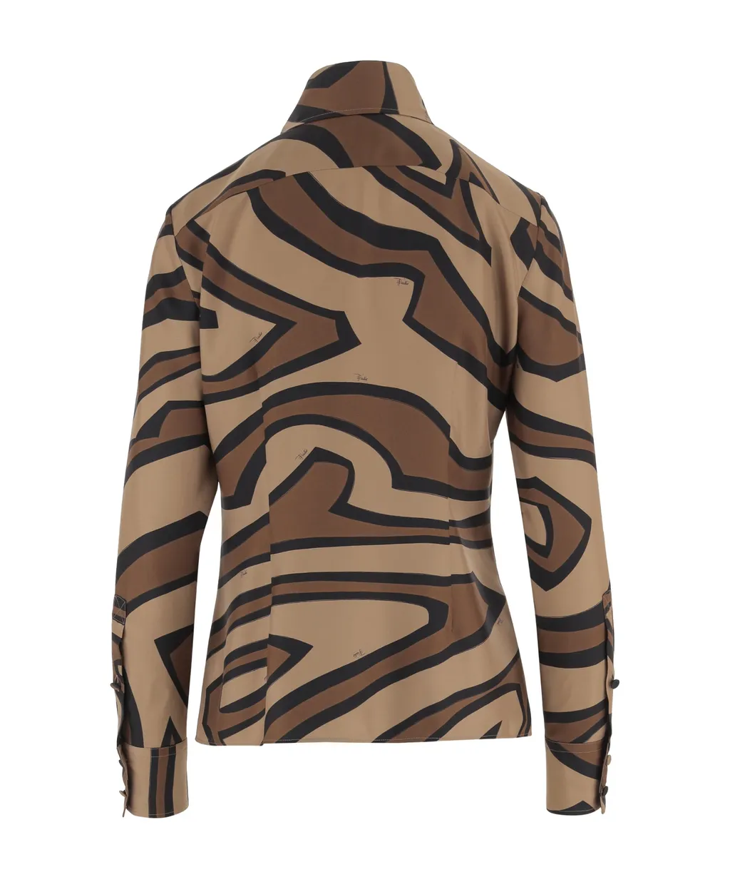 Labyrinth Print Silk Shirt