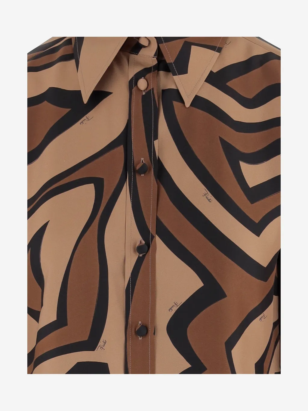 Labyrinth Print Silk Shirt