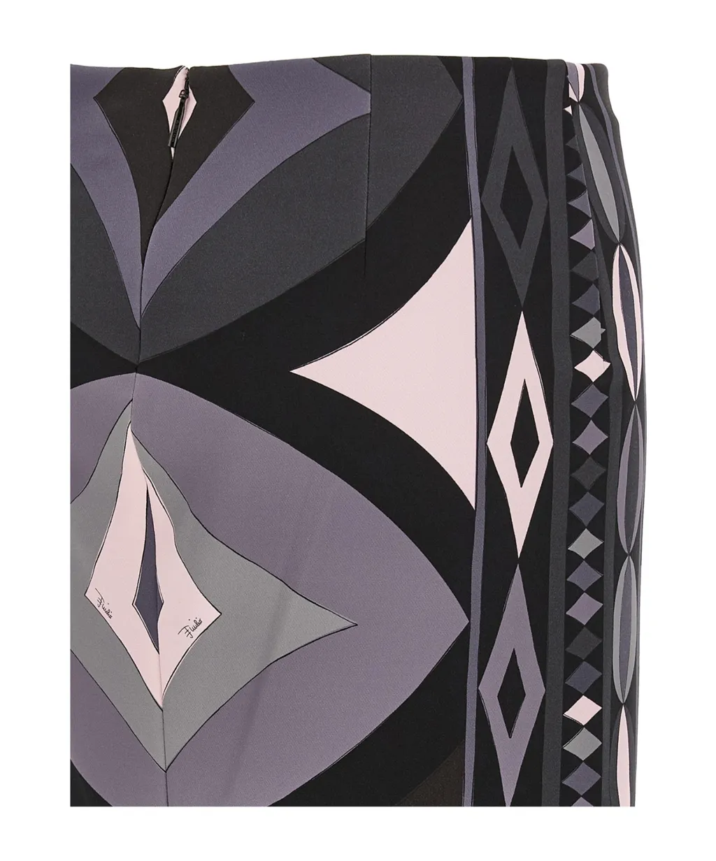 Iride Print Long Skirt