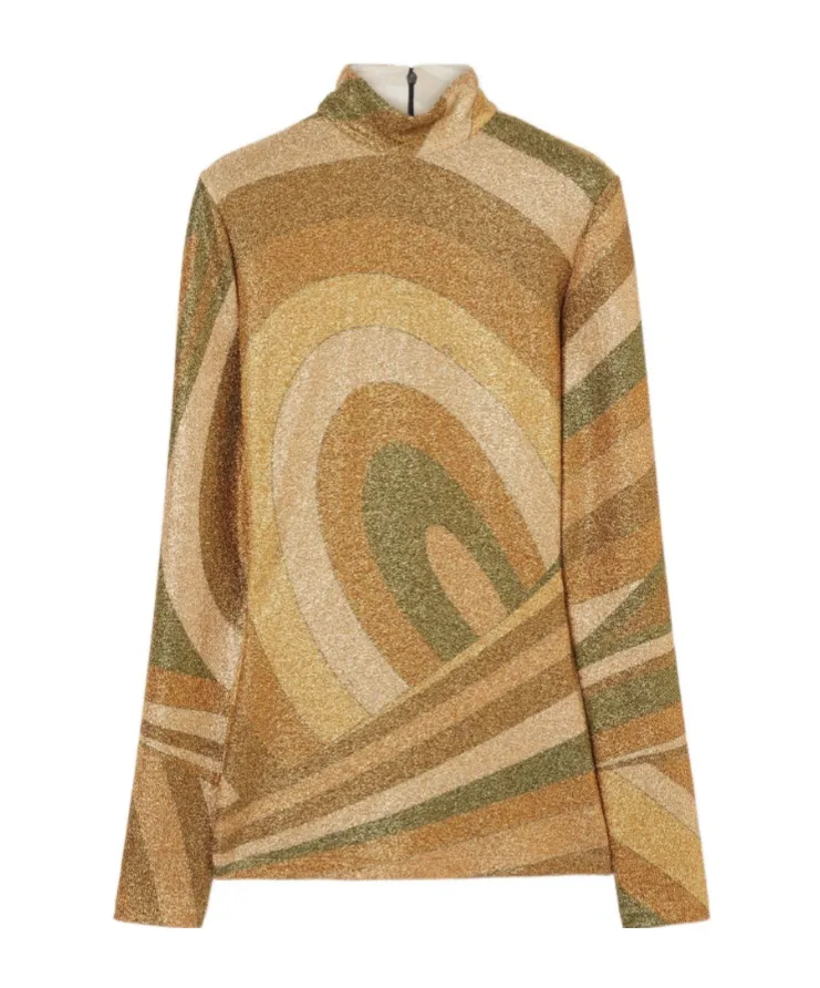 Patterned Long-Sleeve Top