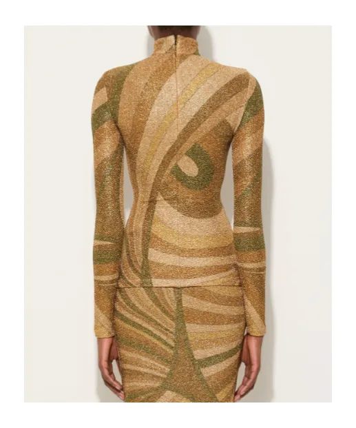 Patterned Long-Sleeve Top