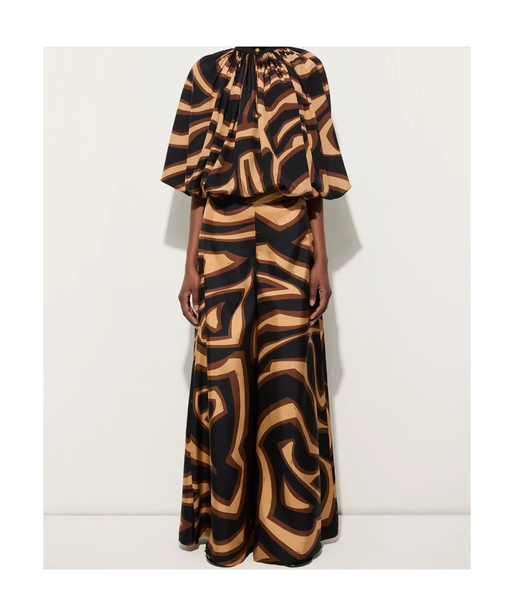 Graphic Printed Wide-Leg Pants