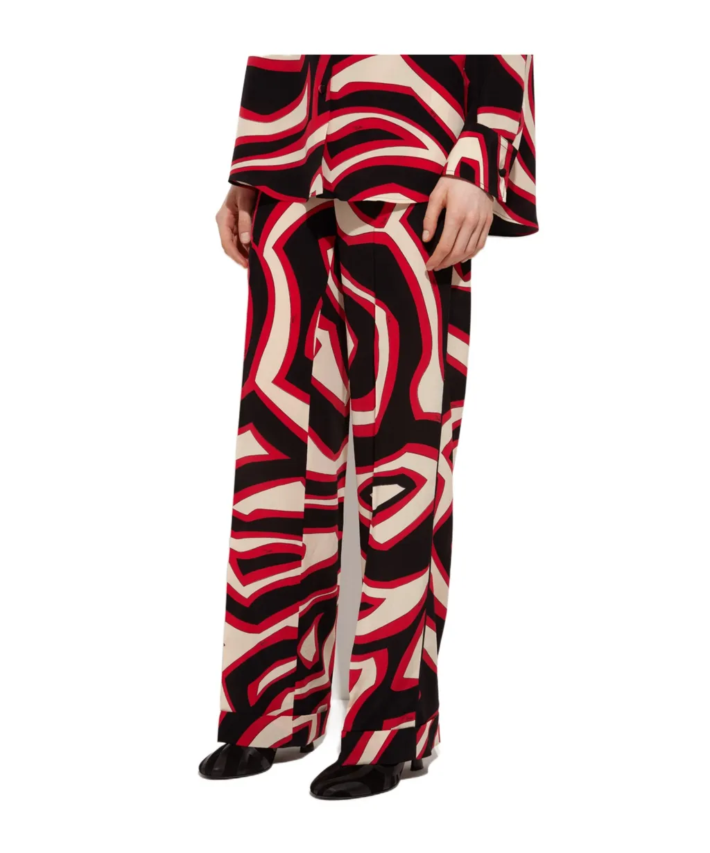 Printed Zip-Closure Pants