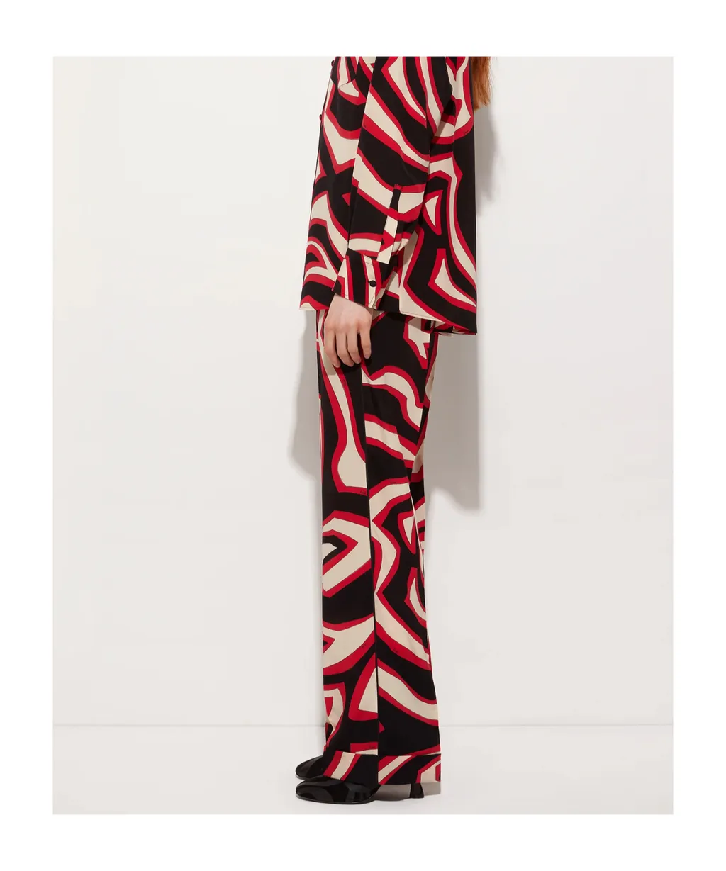 Printed Zip-Closure Pants