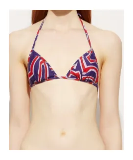 Labirinto Print Triangle Bikini Top