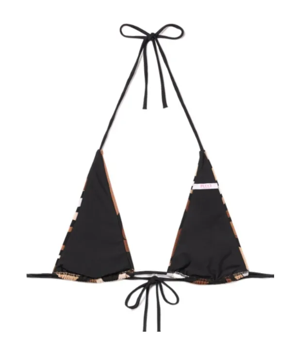 Marmo Print Triangle Bikini Top