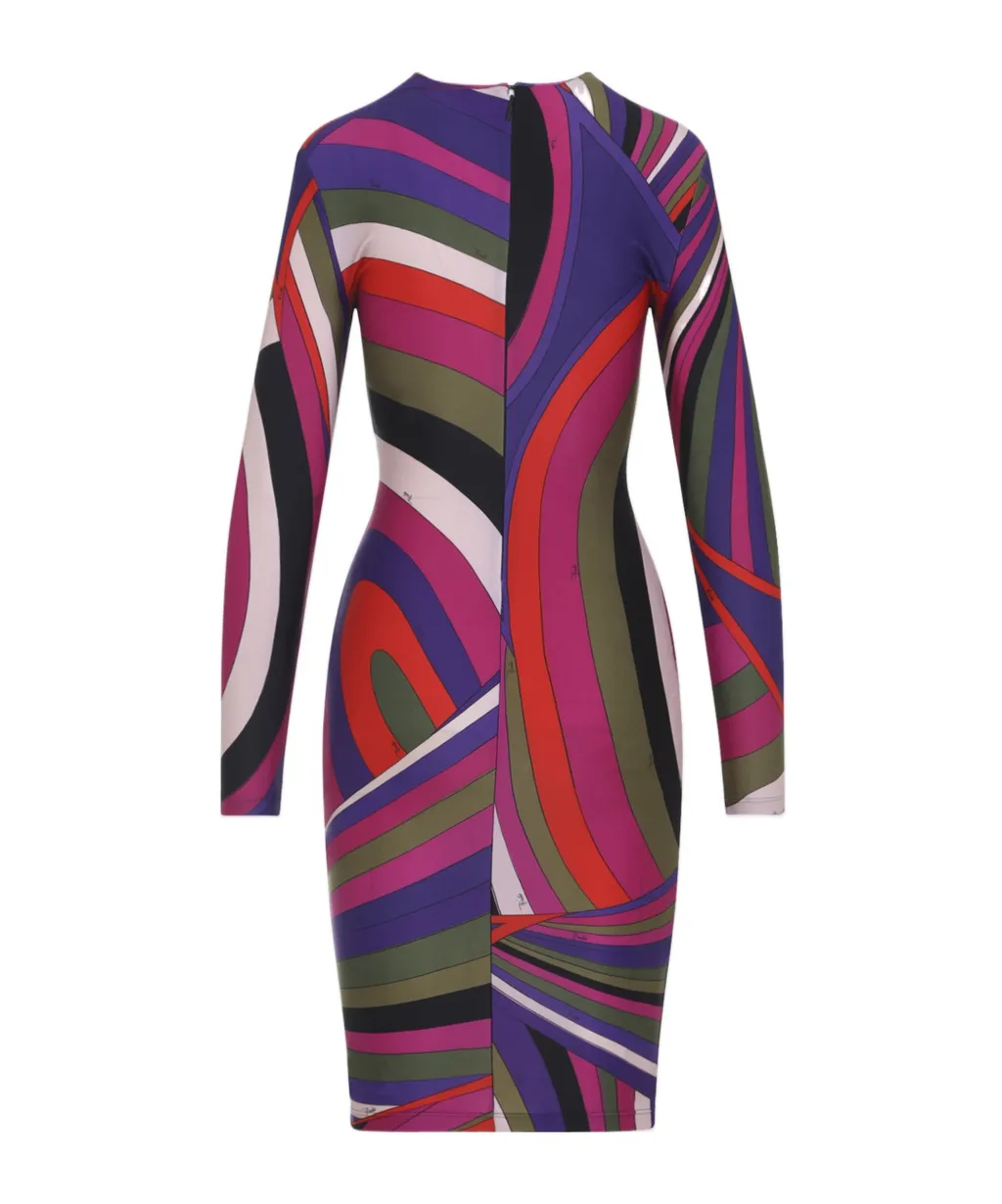 Iride Printed Long Sleeved Dress