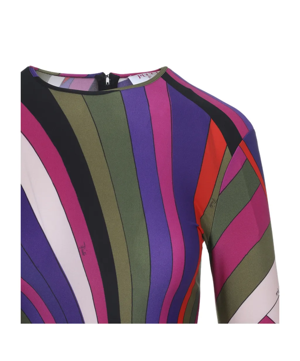 Iride Printed Long Sleeved Dress