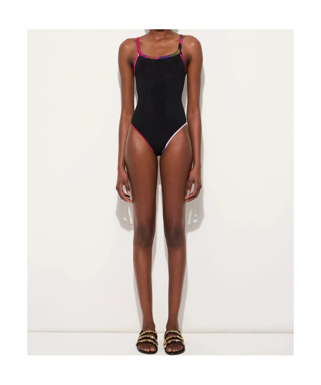 Printed Trim Swimsuit