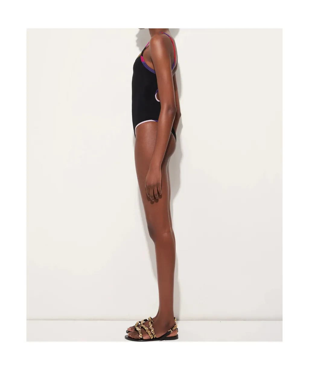 Printed Trim Swimsuit