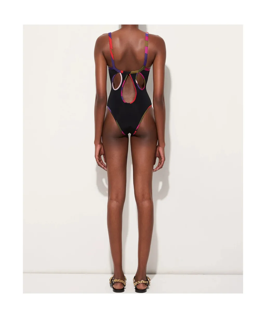 Printed Trim Swimsuit