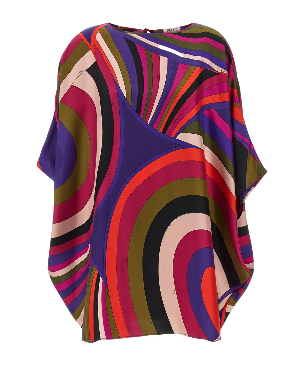 Abstract Printed Crewneck Dress