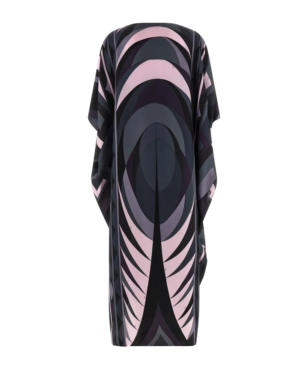 Iride Printed Boat Neck Maxi Kaftan
