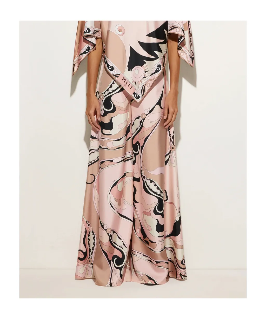 Wide Leg Patterned Pants