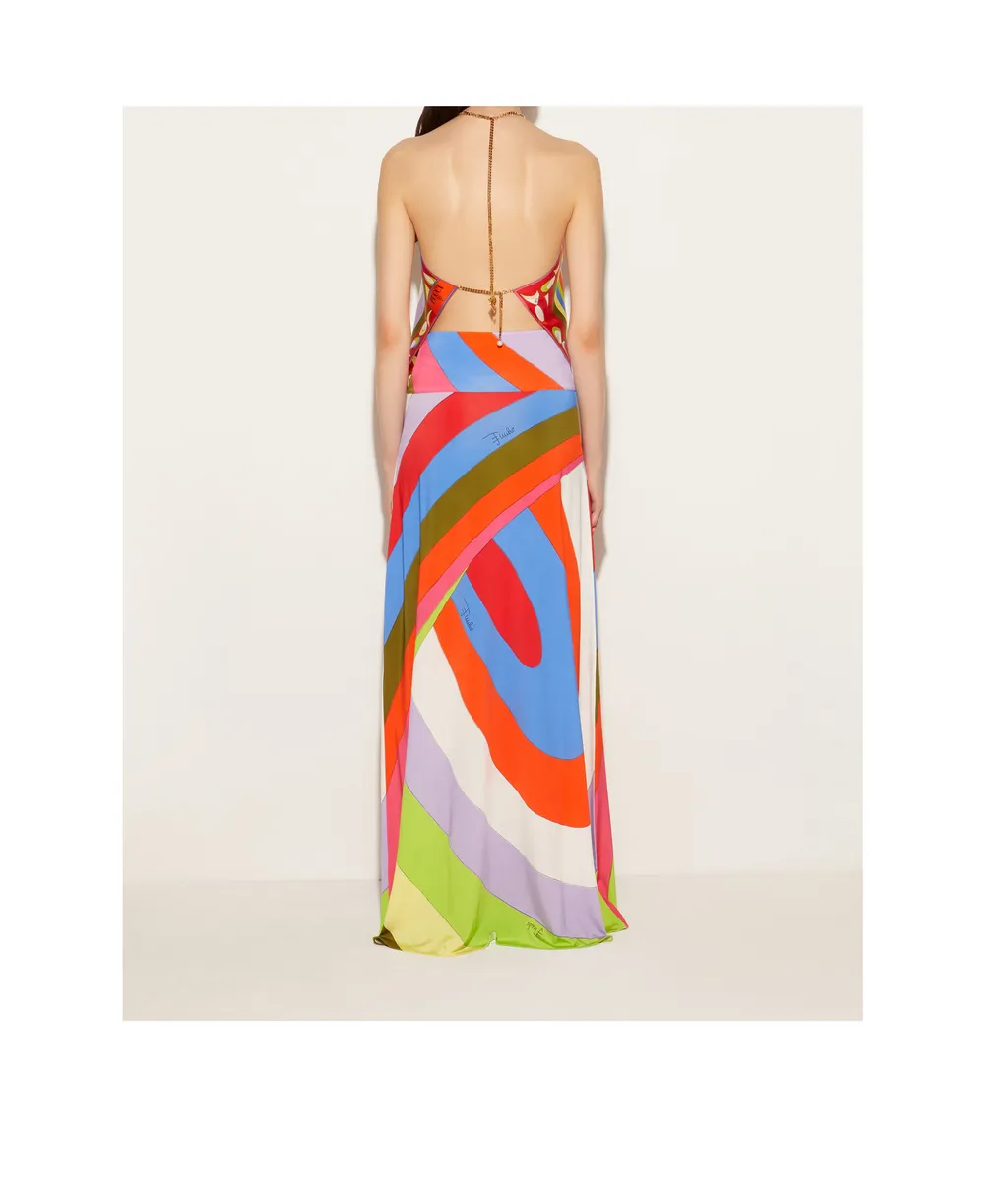 Iride-Print Maxi Skirt