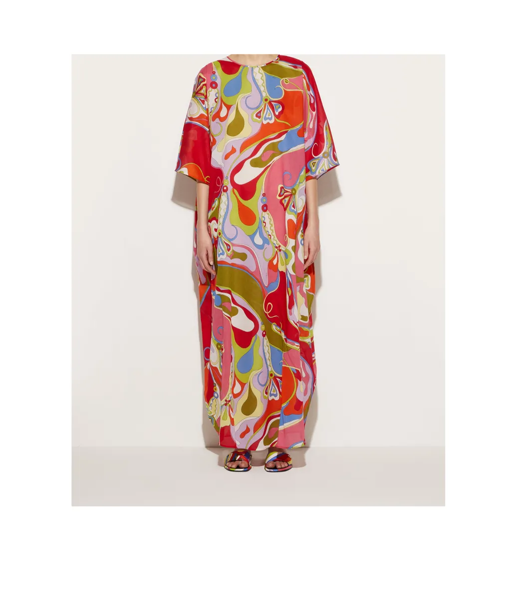 Orchidee-Print Kaftan