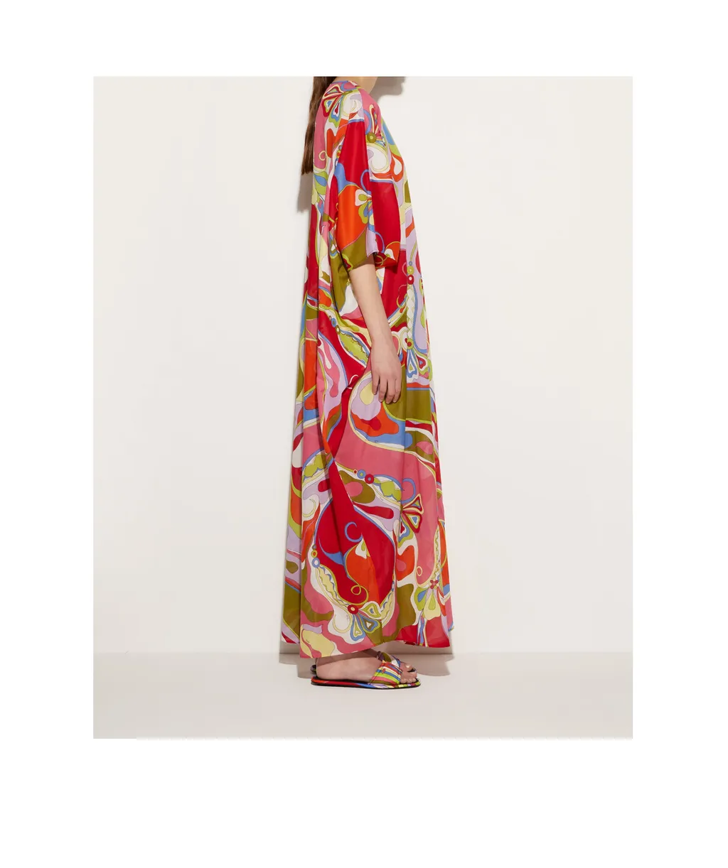 Orchidee-Print Kaftan