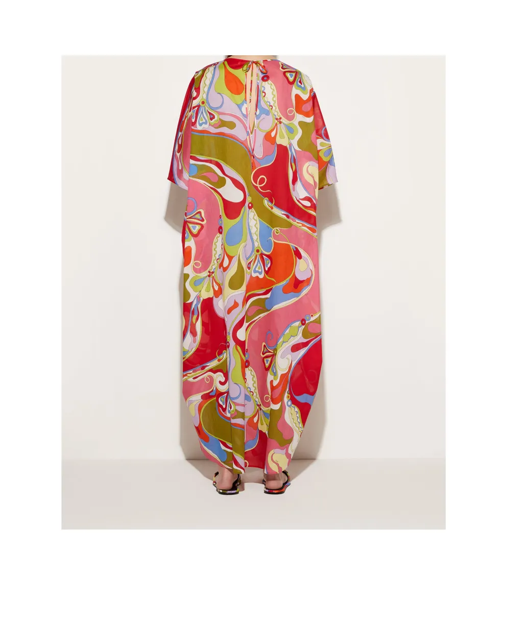 Orchidee-Print Kaftan