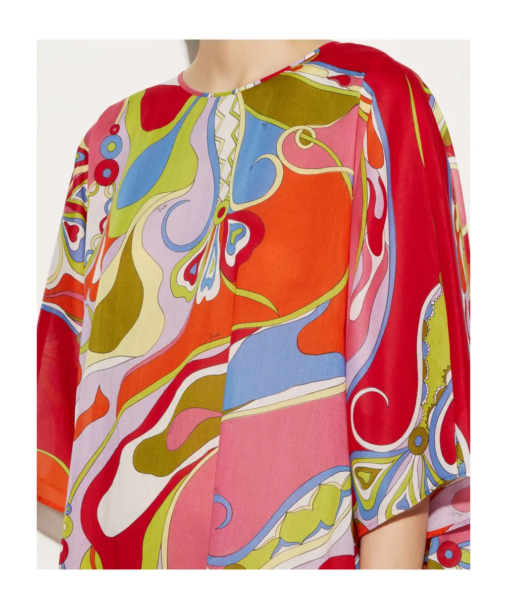 Orchidee-Print Kaftan