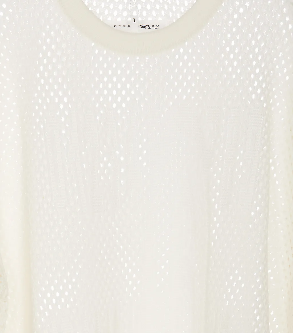 Open-Knitted Crewneck Jumper