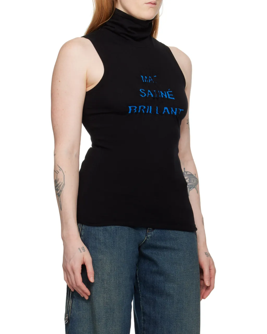 High-Neck Sleeveless Top