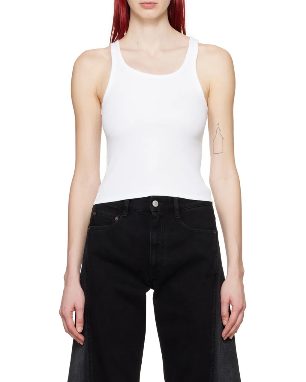 Cut-Out Detailed Ribbed Tank Top