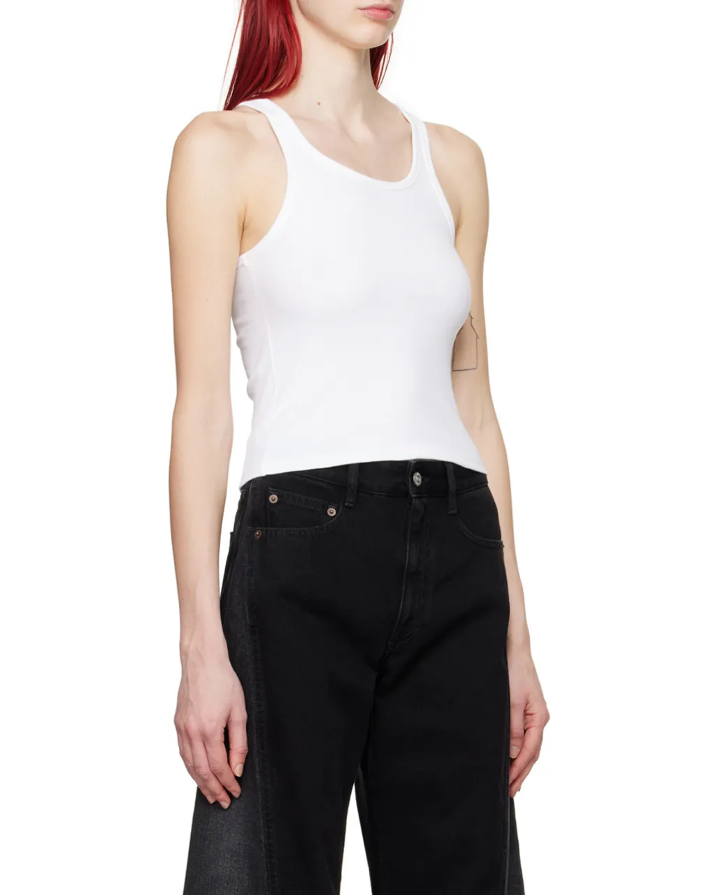 Cut-Out Detailed Ribbed Tank Top