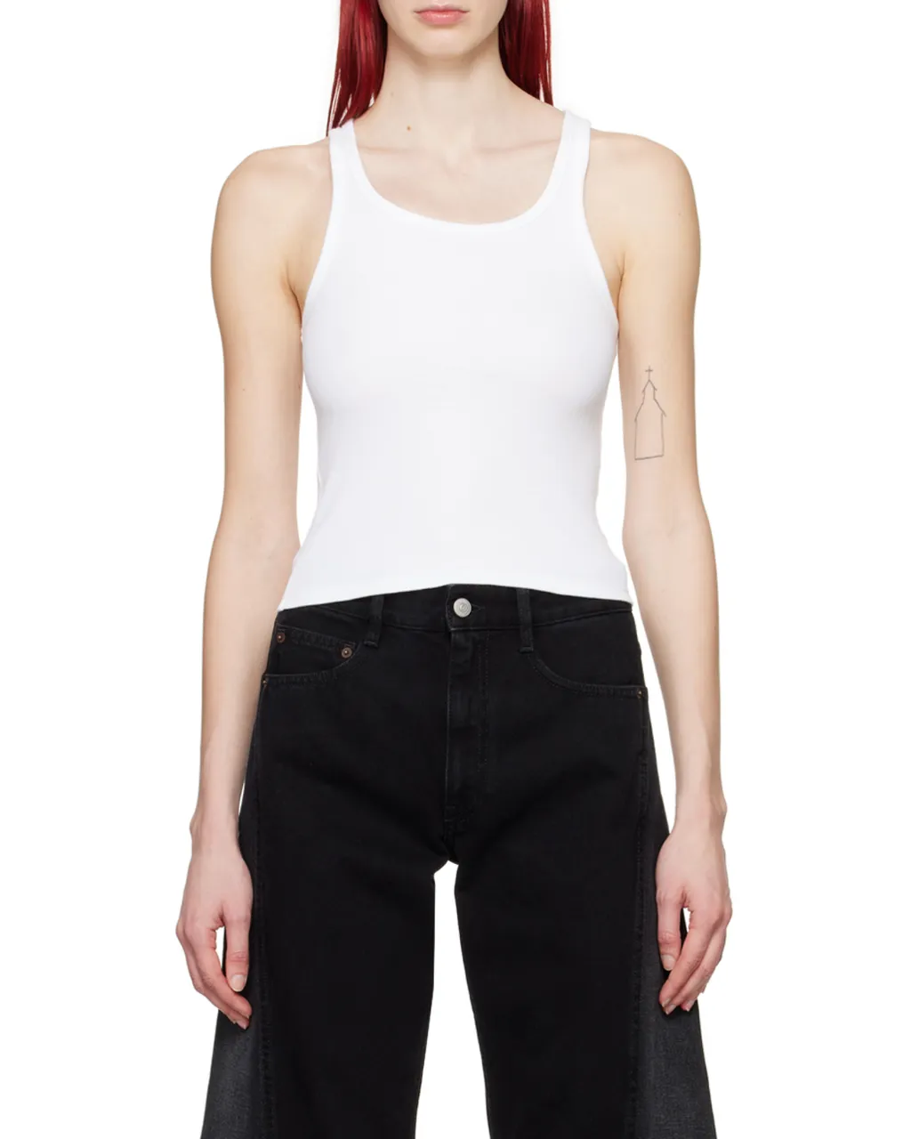 Cut-Out Detailed Ribbed Tank Top