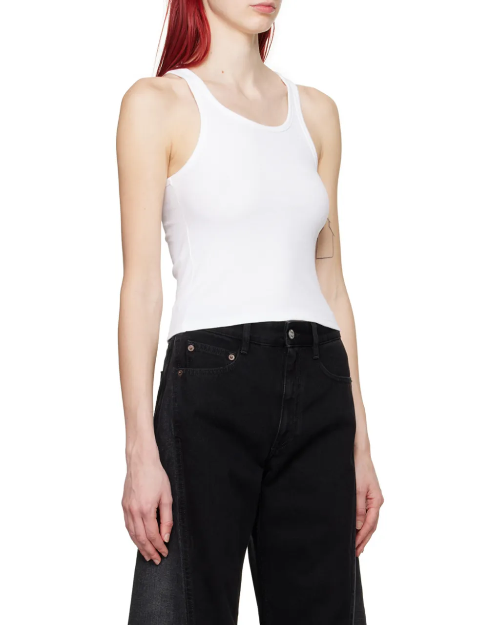 Cut-Out Detailed Ribbed Tank Top