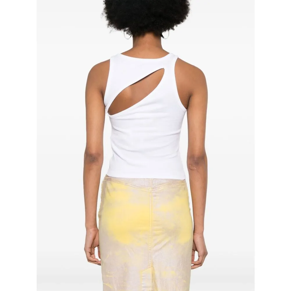 Cut-Out Detailed Ribbed Tank Top