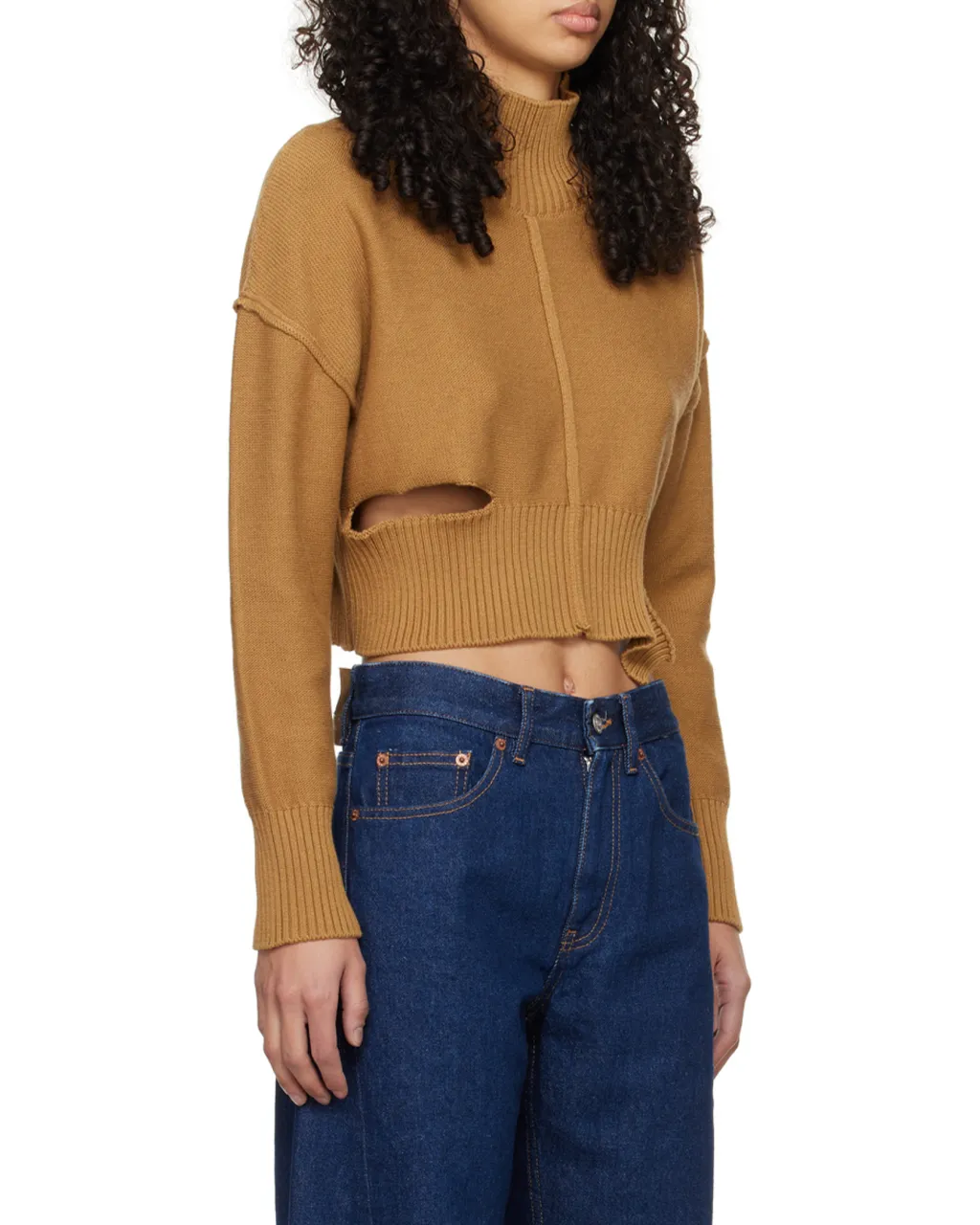 Broken Hole Detail Woolen Sweater