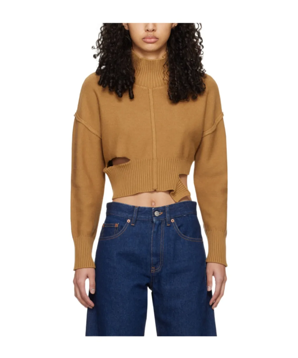 Broken Hole Detail Woolen Sweater
