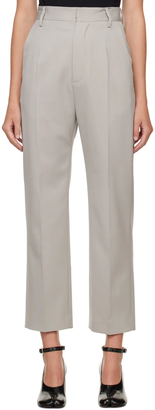 Straight Wool Casual Pants