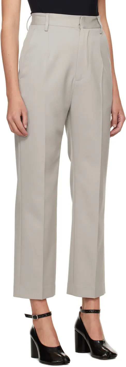 Straight Wool Casual Pants