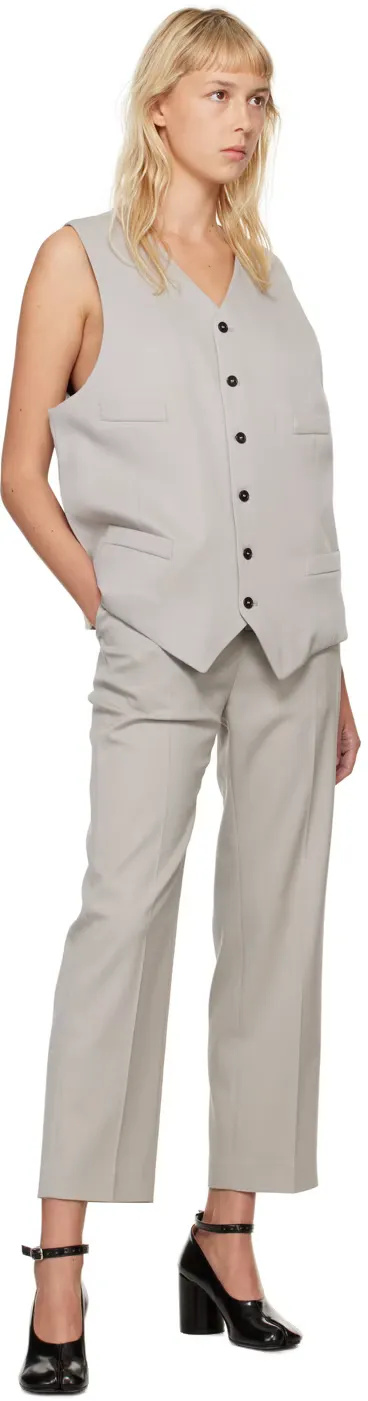 Straight Wool Casual Pants