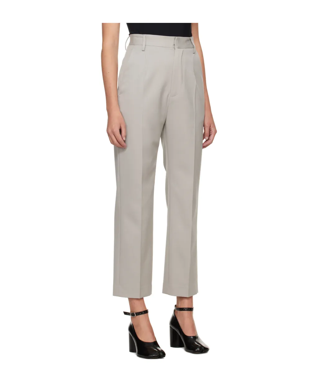 Straight Wool Casual Pants