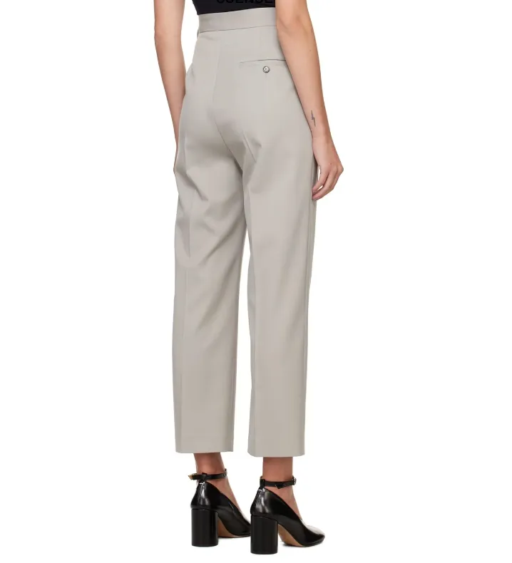 Straight Wool Casual Pants