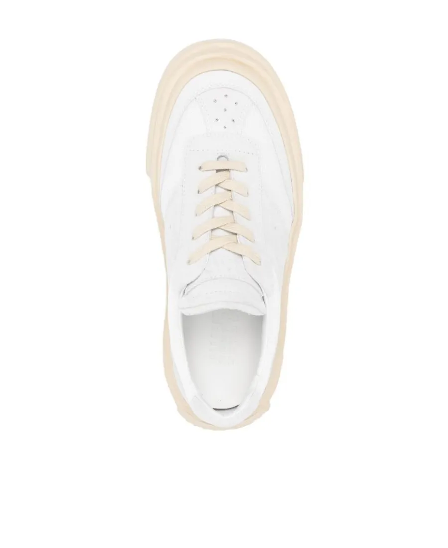Numbers-Motif Round Toe Sneakers